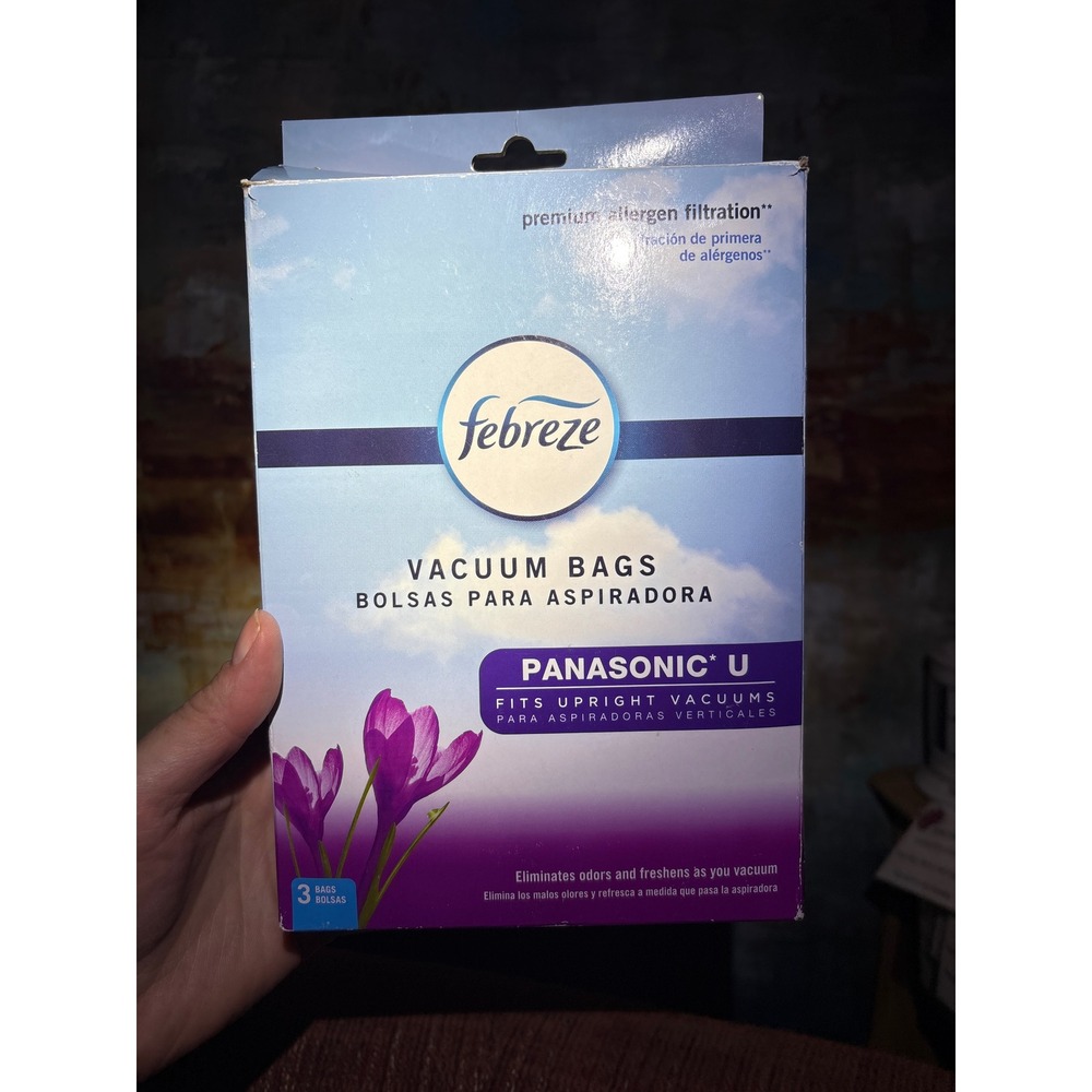 Febreze Vacuum Bags for Panasonic U Upright Premium Allergen 3pk 1622455